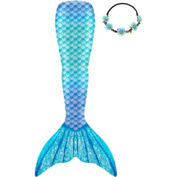 Women Teen Adults Mermaid Tails Swimming Suit Polyester Spandex Blue Large - Picture 1 of 5